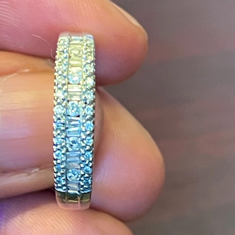 Zales 1/4CTTW SILVER Contour wedding ring band